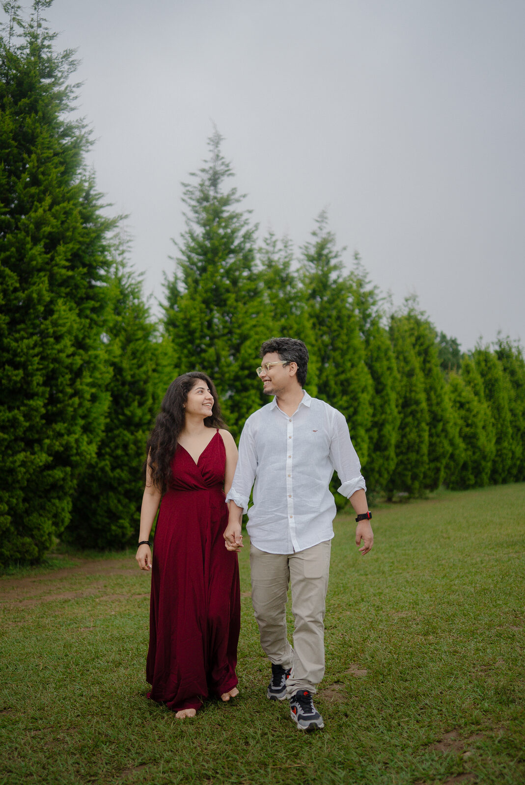 Riya and Prateek walking together