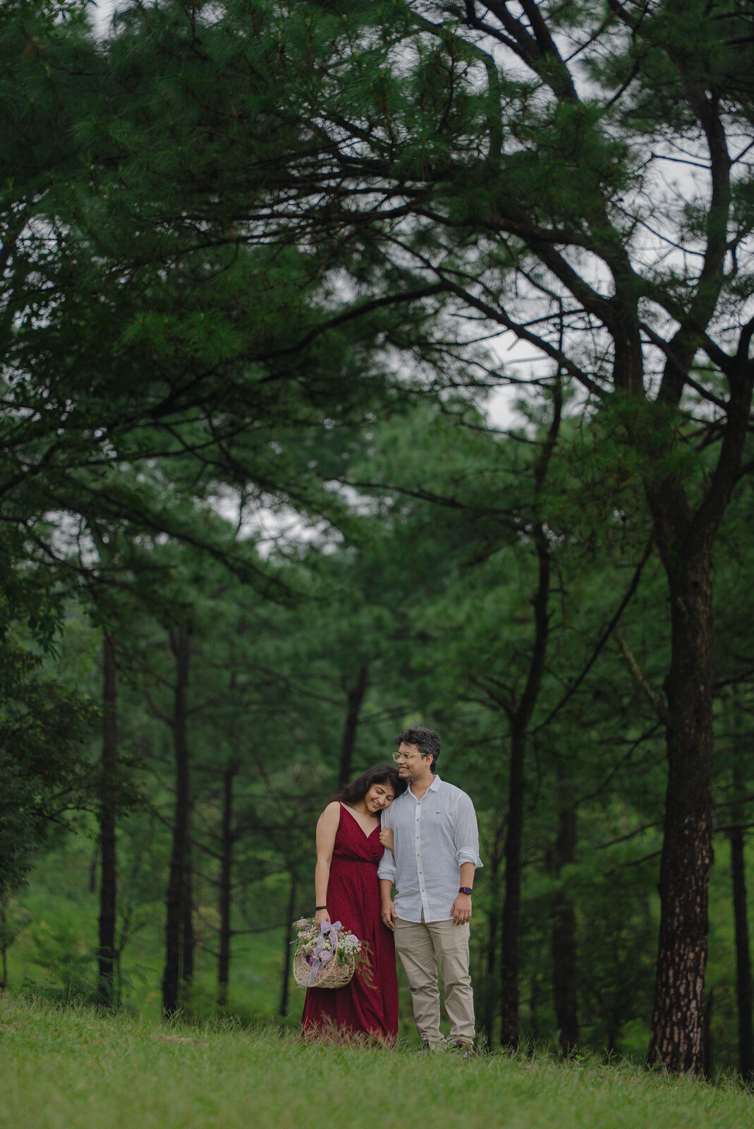 Riya and Prateek in the pines